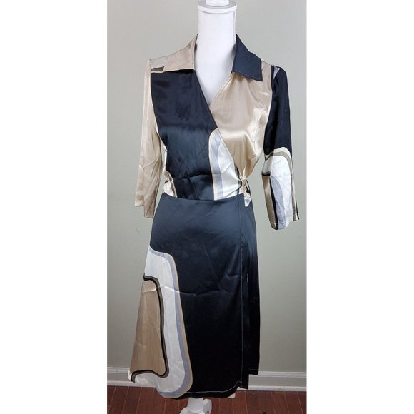 Jean Paul Berlin Women's Geometric Wrap Dress Size 8 US - Picture 3 of 9